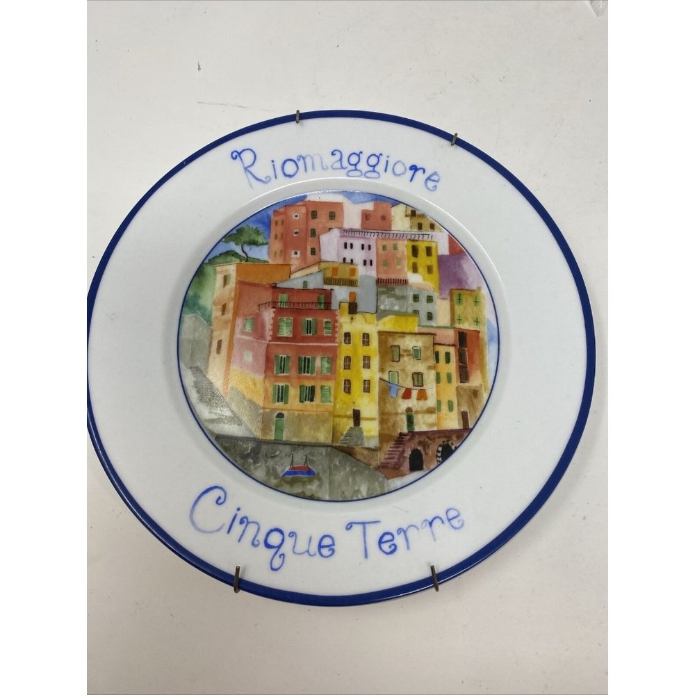 Riomaggiore Cinque Terre Italy Decorative Hanging Wall Plate With Hanger